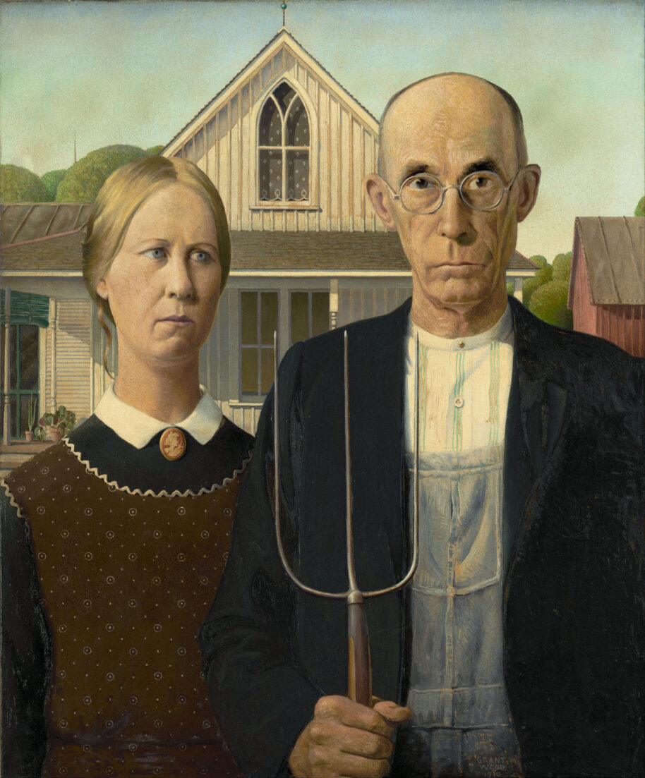 Grant Wood’s painting American Gothic, has become the ultimate expression of the protestant work ethic. 