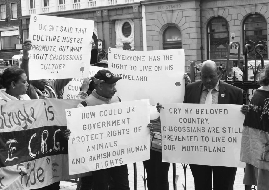 Oliver Bancoult, Leader of the Chagos Refugee Group, Outside the Court of Appeal in 2014